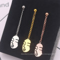 18K gold plated statement face shape drop earrings for women